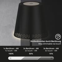 BRILONER akumulátorová LED stojanová lampa 3 v 1, postupne stmievateľná, dotyková, vonkajšia LED stojanová lampa, bezdrôtová, čierna 4