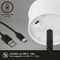 BRILONER akumulátorová LED stojanová lampa 3 v 1, postupne stmievateľná, dotyková, vonkajšia LED stojanová lampa, bezdrôtová, čierna 5