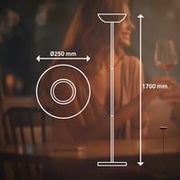 BRILONER LED Álló Lámpa Érintésvezérléses Dimmerrel, Akkumulátoros, 170 cm, Fekete 7