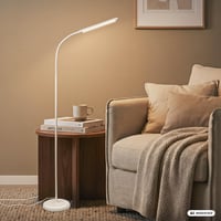 BRILONER LED podna lampa s prigušivanjem, rotirajućim svjetlom za čitanje, upravljanjem na dodir, neizravnim osvjetljenjem, dekoracija za dnevni boravak, bijela 6