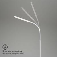 BRILONER LED podna lampa s prigušivanjem, rotirajućim svjetlom za čitanje, upravljanjem na dodir, neizravnim osvjetljenjem, dekoracija za dnevni boravak, bijela 5