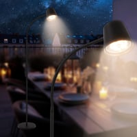 LED stojaca lampa BRILONER s dotykovým ovládaním, plynule stmievateľná, s vymeniteľnou batériou a svetelným zdrojom, 126,5 cm, čierna, do obývačky 9