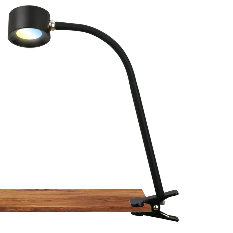 Lampă de birou LED BRILONER cu baterie, detașabilă magnetic, rotativă la 360 de grade, reglabilă, CCT, lampă de citit, cu clips, lampă pentru noptieră, 44 cm, negru