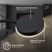 Lampă de birou LED BRILONER cu control tactil, reglabilă treptat, rotativă, lampă de citit, veioză, Home Office, 32,5x13x40 cm, negru 6