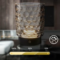 BRILONER bežična LED stolna svjetiljka s IP44 staklenim sjenilom, dodirno prigušivanje svjetlosti, zamjenjiva baterija i izvor svjetlosti, noćna svjetiljka, 15x11 cm, siva 5