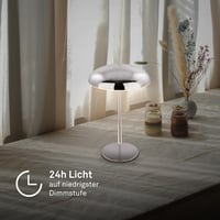 BRILONER LED stolna svjetiljka, bežična, IP44, s touch prigušivačem, izmjenjivom baterijom i kromiranim dizajnom, vanjska svjetiljka za čitanje, 19,5x30,5 cm 4
