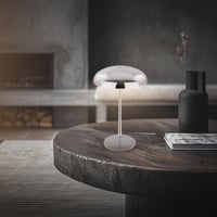 BRILONER LED stolna svjetiljka, bežična, IP44, s touch prigušivačem, izmjenjivom baterijom i kromiranim dizajnom, vanjska svjetiljka za čitanje, 19,5x30,5 cm 3