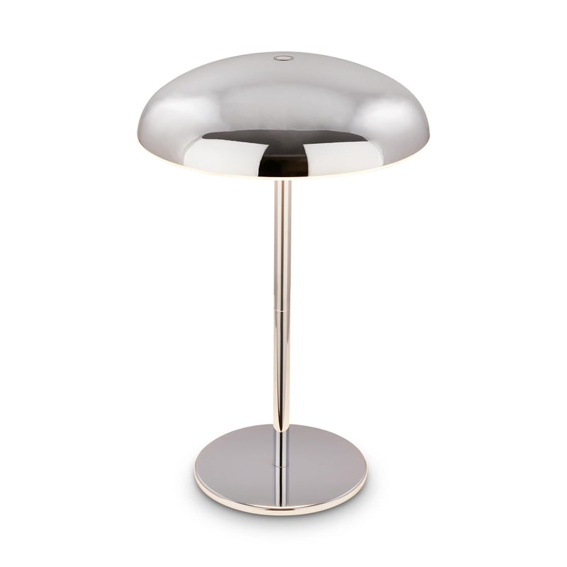 BRILONER LED stolna svjetiljka, bežična, IP44, s touch prigušivačem, izmjenjivom baterijom i kromiranim dizajnom, vanjska svjetiljka za čitanje, 19,5x30,5 cm