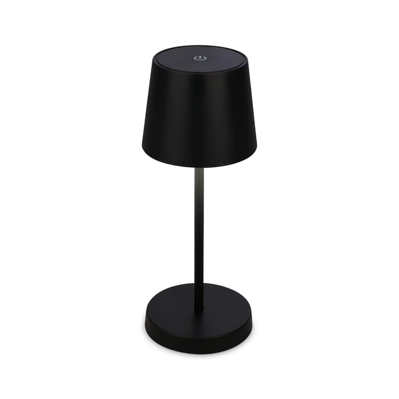 Briloner LED stolná lampa USB-C, dotykové ovládanie, stmievateľná, IP44, 10,5x26 cm - čierna