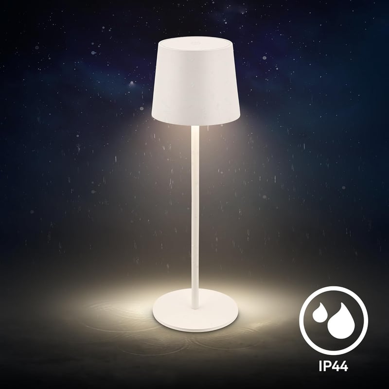 BRILONER LED Asztali Lámpa Vezeték Nélküli IP44 Érintésvezérléssel Dimmer Akkumulátor