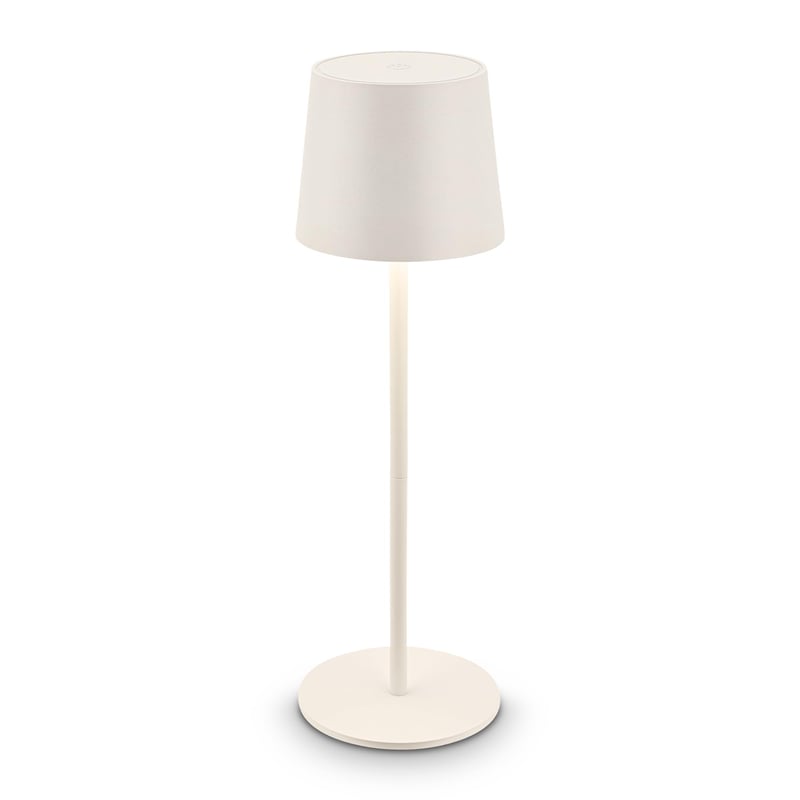 Bezdrôtová LED stolná lampa Briloner, IP44, s dotykovým ovládaním, stmievateľná - antikbiela - 11x34,5 cm