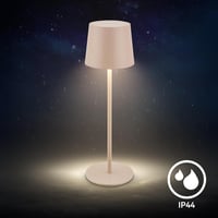 BRILONER LED Asztali Lámpa Vezeték Nélküli IP44 Érintésvezérléssel Dimmer Akkumulátor - 11x33 cm, Beige 8
