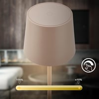 BRILONER LED Asztali Lámpa Vezeték Nélküli IP44 Érintésvezérléssel Dimmer Akkumulátor - 11x33 cm, Beige 6