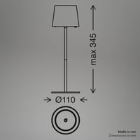 BRILONER LED Asztali Lámpa Vezeték Nélküli IP44 Érintésvezérléssel Dimmer Akkumulátor 10