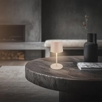 BRILONER LED Asztali Lámpa Vezeték Nélküli IP44 Érintésvezérléssel Dimmer Akkumulátor - 11x33 cm, Beige 5