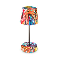 Stolová LED lampa Briloner, bezdrôtová, IP44, dotykový stmievač - motív graffiti - 26x10,5 cm 1
