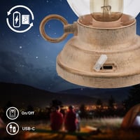 BRILONER LED Asztali Lámpa Vezeték Nélküli IP44 Touch Funkció Dimmelhető Cserélhető Akkumulátor Kültéri Olajlámpa Antik Stílus 10,5x17,5 cm Bézs 6