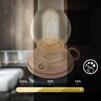 BRILONER LED Asztali Lámpa Vezeték Nélküli IP44 Touch Funkció Dimmelhető Cserélhető Akkumulátor Kültéri Olajlámpa Antik Stílus 10,5x17,5 cm Bézs 5