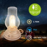BRILONER LED Asztali Lámpa Vezeték Nélküli IP44 Touch Funkció Dimmelhető Cserélhető Akkumulátor Kültéri Olajlámpa Antik Stílus 10,5x17,5 cm Bézs 2