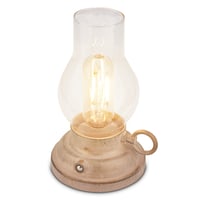 BRILONER LED Asztali Lámpa Vezeték Nélküli IP44 Touch Funkció Dimmelhető Cserélhető Akkumulátor Kültéri Olajlámpa Antik Stílus 10,5x17,5 cm Bézs 1