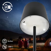 Lampă de birou LED BRILONER, cu control tactil, pe baterii, IP44 - 11x34,5 cm, negru 7