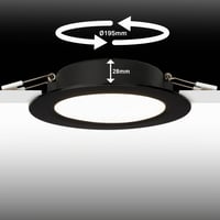 Spot LED încastrabil BRILONER 18W 1980lm lumină albă neutră, plafonieră plată 22x3 cm, negru, 230V 5