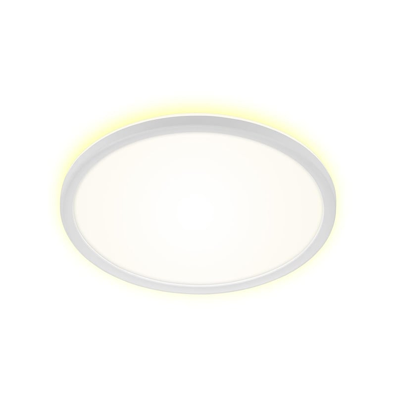 BRILONER LED kupaonska stropna svjetiljka s pozadinskim osvjetljenjem, IP44, 18W, 2400 lm, ultratanka, neutralna bijela, 290x35 mm, bijela