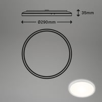 BRILONER LED kupaonska stropna svjetiljka s pozadinskim osvjetljenjem, IP44, 18W, 2400 lm, ultratanka, neutralna bijela, 290x35 mm, bijela 3