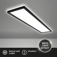 LED stropné svietidlo BRILONER 98x20 cm, ultratenké 3 cm, s nepriamym osvetlením, 36W 4800lm, neutrálne biele svetlo, čierne, panelové svietidlo do obývačky 2