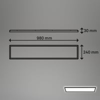 LED stropné svietidlo BRILONER 98x20 cm, ultratenké 3 cm, s nepriamym osvetlením, 36W 4800lm, neutrálne biele svetlo, čierne, panelové svietidlo do obývačky 7