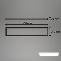 BRILONER LED stropna svjetiljka 98x20x3 cm, s neizravnim osvjetljenjem, plosnat dizajn, neutralno bijelo svjetlo, rasvjeta za dnevni boravak i kuhinju, bijela 7