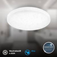 Plafonieră LED Briloner cu decor stelar, IP44, pentru baie și spații umede, lumină albă neutră, 40x6,5 cm, alb 2