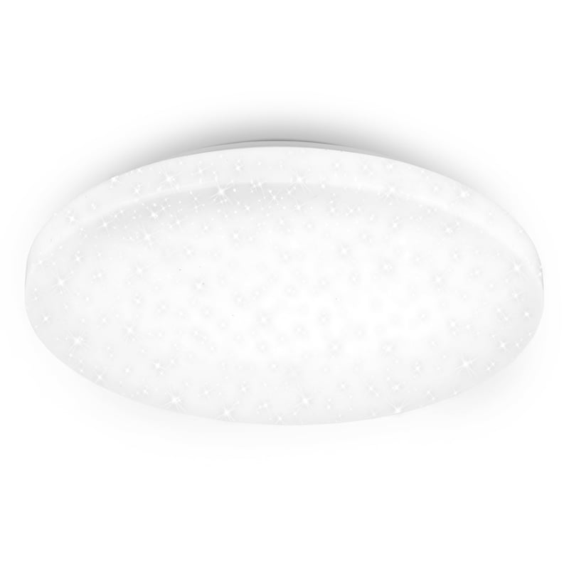 Plafonieră LED Briloner cu decor stelar, IP44, pentru baie și spații umede, lumină albă neutră, 40x6,5 cm, alb