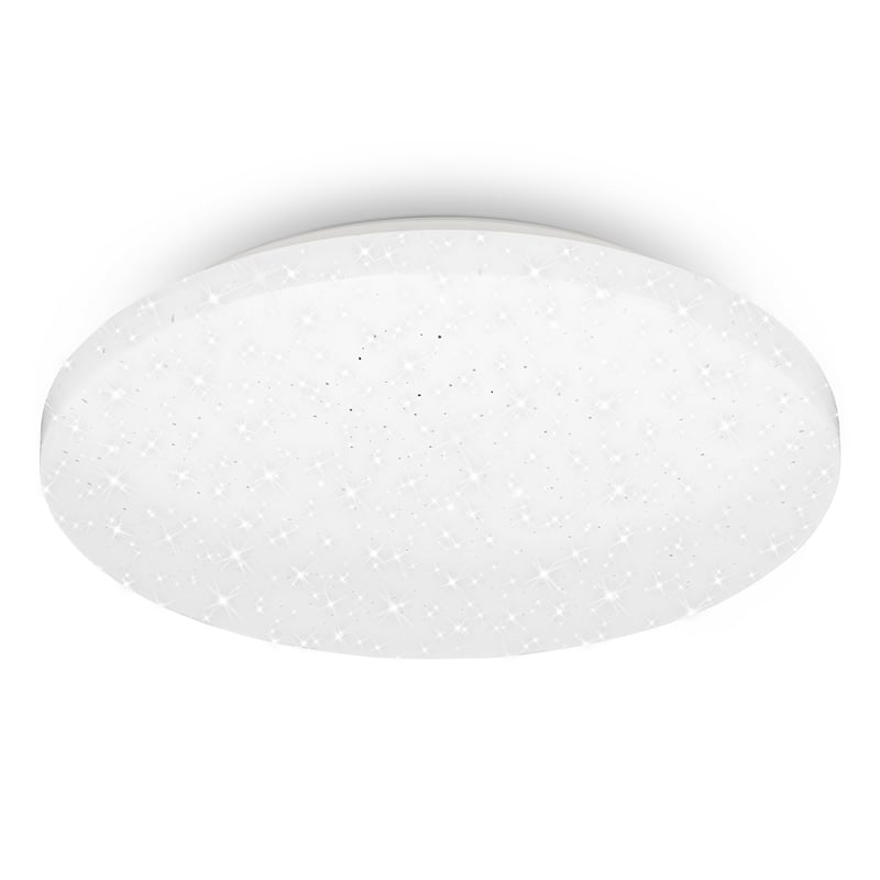 Stropné LED svietidlo Briloner s hviezdnym efektom IP44 – biele – Ø275 mm