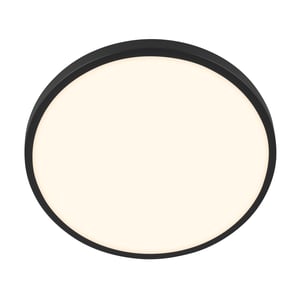 BRILONER LED stropna svjetiljka s dekorativnom pločom, 17,5W, 2400lm, toplo bijelo svjetlo, 33x6 cm, crna, rasvjeta za dnevni boravak, kuhinju i hodnik