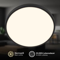 BRILONER LED stropné svietidlo s dekoratívnym panelom, 17,5W, 2400lm, teplé biele svetlo, 33x6 cm, čierne, osvetlenie do obývačky, kuchyne a predsiene 2