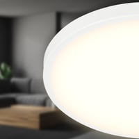 Plafonieră LED BRILONER cu panou decorativ, lumină alb cald, 10W, 1200lm, iluminat pentru living, bucătărie, hol, 24x6 cm, alb 5
