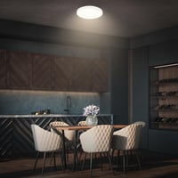 Plafonieră LED BRILONER cu panou decorativ, lumină alb cald, 10W, 1200lm, iluminat pentru living, bucătărie, hol, 24x6 cm, alb 4