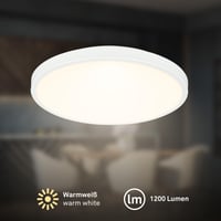 Plafonieră LED BRILONER cu panou decorativ, lumină alb cald, 10W, 1200lm, iluminat pentru living, bucătărie, hol, 24x6 cm, alb 2