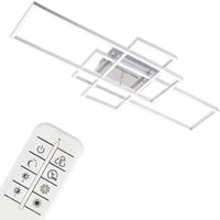 Briloner LED mennyezeti lámpa dimmelhető távirányítóval, színhőmérséklet-szabályozás, éjszakai fény, időzítő - Chrome Aluminium 1
