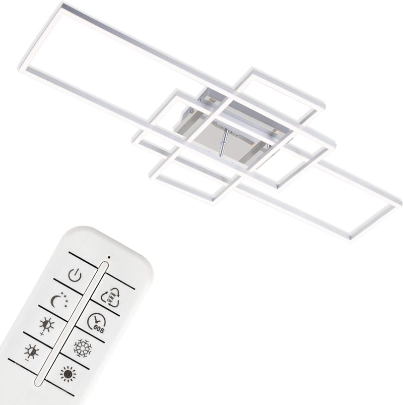 Briloner LED mennyezeti lámpa dimmelhető távirányítóval, színhőmérséklet-szabályozás, éjszakai fény, időzítő - Chrome Aluminium