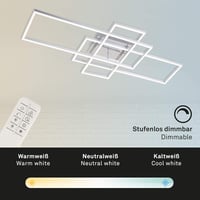 Briloner LED mennyezeti lámpa dimmelhető távirányítóval, színhőmérséklet-szabályozás, éjszakai fény, időzítő - Chrome Aluminium 3