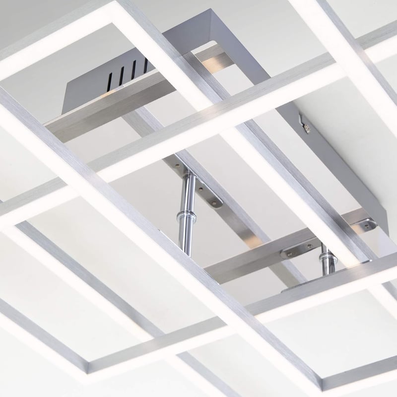 Briloner LED mennyezeti lámpa dimmelhető távirányítóval, színhőmérséklet-szabályozás, éjszakai fény, időzítő - Chrome Aluminium