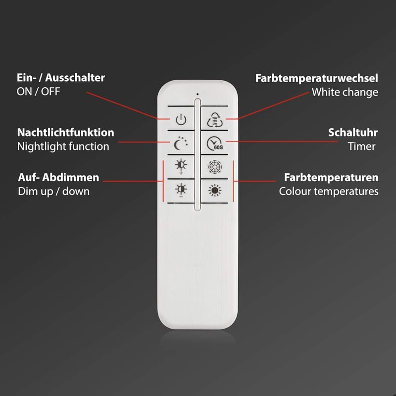 Briloner LED mennyezeti lámpa dimmelhető távirányítóval, színhőmérséklet-szabályozás, éjszakai fény, időzítő - Chrome Aluminium