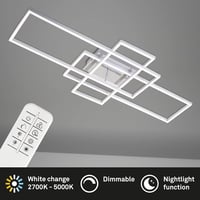 Briloner LED mennyezeti lámpa dimmelhető távirányítóval, színhőmérséklet-szabályozás, éjszakai fény, időzítő - Chrome Aluminium 2