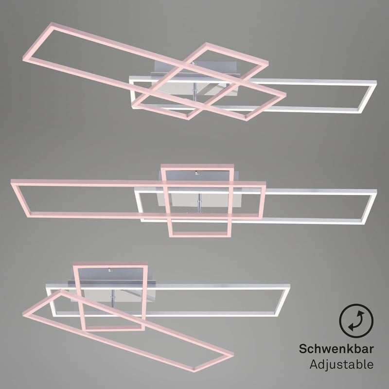 Briloner LED mennyezeti lámpa dimmelhető távirányítóval, színhőmérséklet-szabályozás, éjszakai fény, időzítő - Chrome Aluminium