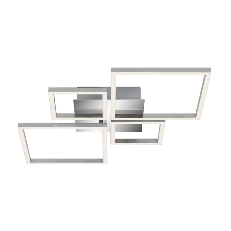 Stmievateľné LED stropné svietidlo BRILONER, nastaviteľné v krokoch, otočné, teplé biele svetlo, 44 W, 75x47x7,3 cm, chrómový hliník, do obývačky, spálne, kuchyne