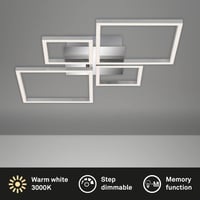 Stmievateľné LED stropné svietidlo BRILONER, nastaviteľné v krokoch, otočné, teplé biele svetlo, 44 W, 75x47x7,3 cm, chrómový hliník, do obývačky, spálne, kuchyne 2