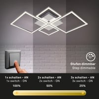 Stmievateľné LED stropné svietidlo BRILONER, nastaviteľné v krokoch, otočné, teplé biele svetlo, 44 W, 75x47x7,3 cm, chrómový hliník, do obývačky, spálne, kuchyne 3