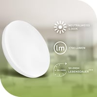 Briloner LED stropna svjetiljka bijela, neutralno bijelo svjetlo 4000K, 8W 1700lm, energetski razred A, rasvjeta za dnevni boravak, kuhinju i hodnik, 29x6 cm 2
